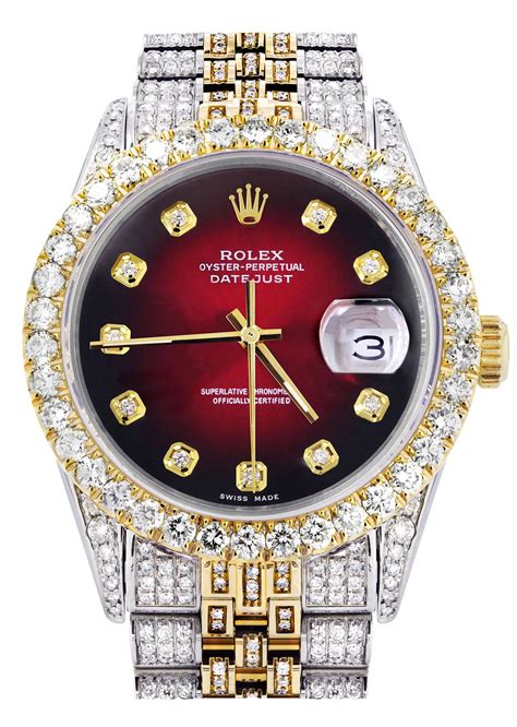 red face iced out rolex replica|iced out rolex datejust.